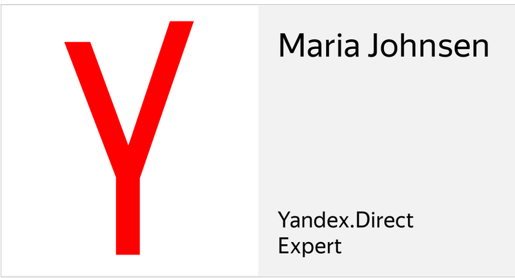 Maria Johnsen Yandex Direct Expert