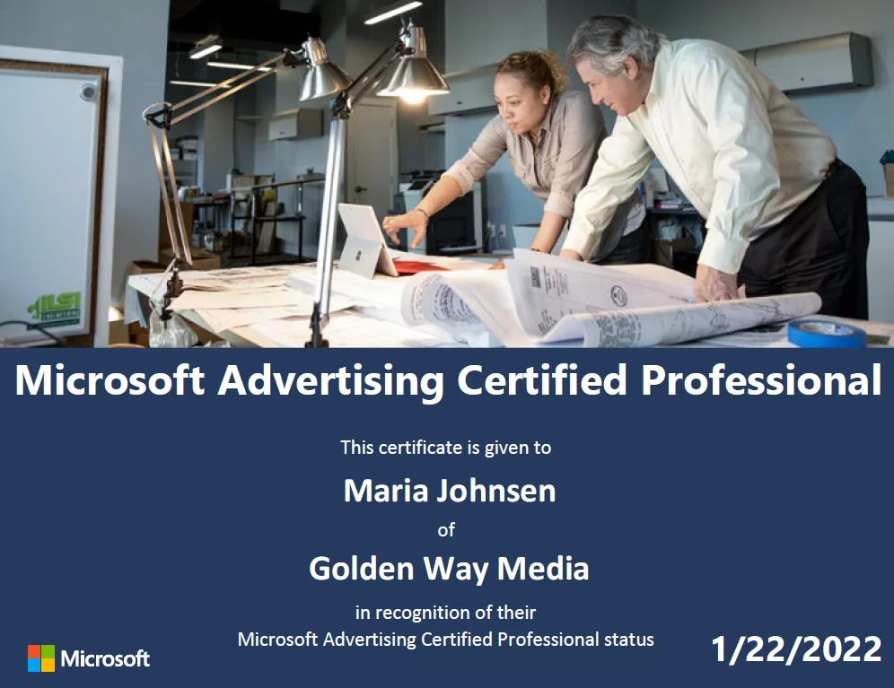 Microsoft advertising certification 2022-Maria Johnsen